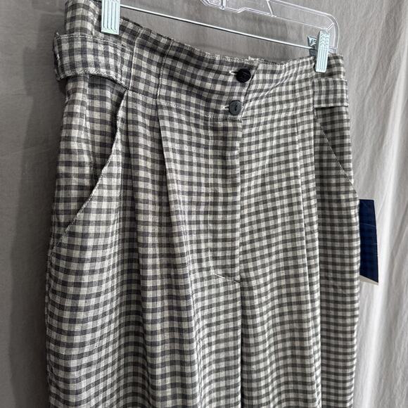 Vintage NWT Chaus Pleated High Waist Tapered Pants Gray Gingham 80s Size 12 - Picture 5 of 16